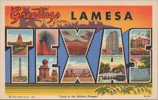 Postcard Large Letters Greetings La Mesa Texas Curt Teich  picture