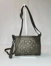 Brighton Ferrara City Bag Organizer Crossbody Cathedral Medallion Pewter Purse picture