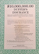 VTG MIKE ST. LAWRENCE DUFFERS INSURANCE POLICY Blank Novelty Lot Of 4 RARE picture