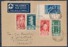 1938 ITALY AIRMAIL VICTORY WING LIRE 1 + 1 AUGUST SIGNATURE 746 picture