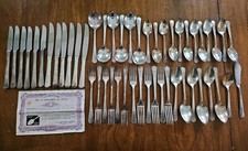 VTG Wm Rogers Oneida ROSALIE AI Plus Silverplate Flatware 50pcs Service For 6 picture