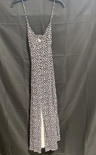 Leith Women's Black White Floral Button Front Dress Spaghetti Strap NWT Sz M picture