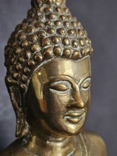 (mp19) Antique Brass Thai  Buddha Statue. 26cm High. 1940s. from issan thailand. picture