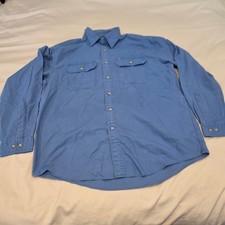 Vintage LL Bean Blue Denim Button Down Shirt Mens Large Excellent 100% Cotton picture