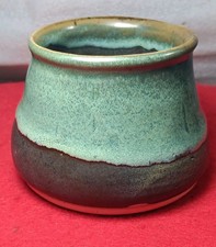 Art Pottery Bud Vase Green/Brown Abstract Pattern Decorative Pottery mlm 164 picture