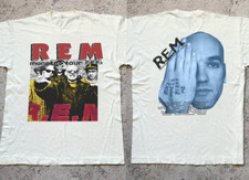 Hot REM Band Music Tour White T-Shirt Cotton All Size Unisex picture