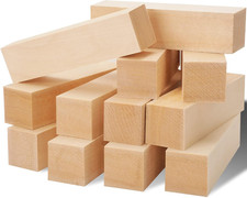 12 Pack Unfinished Basswood Carving Blocks Kit, Rectangular Wooden Blocks picture