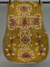 Antique Vietnamese Catholic Sacred Heart Cross Design Chasuble Authentic Ecclesi picture
