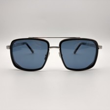 ZILLI ZI65096 C04 Gunmetal & Carbon Fiber Polarized Rectangle Sunglasses 58mm picture