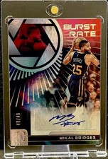 Mikal Bridges 2024-25 Panini Photogenic Auto Silver Burst Rate #BRS-MIK /49 picture