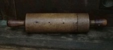 Antique Primitive Miniature Wooden Rolling Pin Hollow Spice Keep Early Kitchen picture