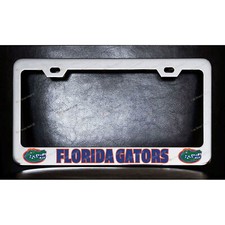 Florida Gators Custom Made Chrome Metal License Plate Frame +Screw Caps picture