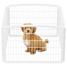 IRIS USA 4 Panel 3 Foot 24 Inch High Plastic Pet Play Pen, White (Open Box) picture