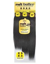 Janet Collection 100% Natural Virgin Remy Hair Melt Butter NATURAL STRAIGHT 3pcs picture