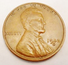 1942 S Lincoln Wheat Cent / Penny  AVE CIRCULATED  **FREE SHIPPING** picture