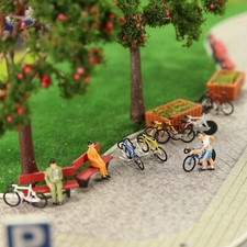 C8702 HO Scale 1:87 Bicycles 20pcs Bikes 4pcs Parking Racks Model Trains Layout picture