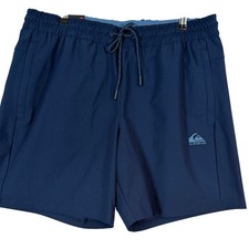 NWT Quiksilver Mens Flight Shorts Navy Blue Inseam 4-Way Stretch •L• Athletic picture