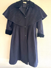 Vintage Charles Klein Black Forstmann Wool Capelet/Cape Coat  picture