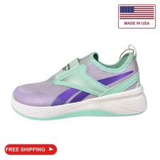 Reebok Girl's Nano Play Slip-On Sneaker, Digital Gleam/Glitch Aqua/Solar Purple, picture