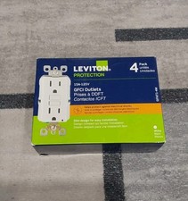 Leviton M22 GFNT1-4W 15A 125V GFCI Duplex Wall Outlet (4-Pack) White - NEW H4 picture