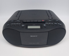 Sony CFD-S70 CD Cassette Boombox AM/FM Radio Mega Bass Black Tested Working picture