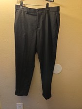Nwot Zara 34 Dress Pants Cuffed Bottom Black picture