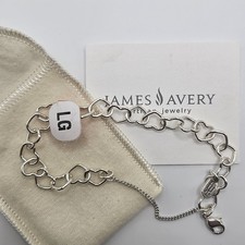 James Avery Sterling Silver Bracelet Connecting Hearts Sz L NWT picture