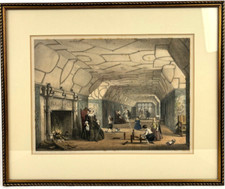 JOSEPH NASH Antique Hand Colored Litho Gallery Over Hall Knole House picture