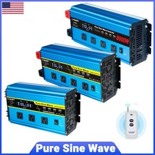 12V 24V to 110V 8000W 6000W 4000W Peak Pure Sine Wave Power Inverter Converter picture