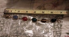 BEAUTIFUL VINTAGE SCARAB BRACELET 5-7in picture
