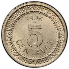 MEXICO  1906  5 CENTAVOS COIN, UNCIRCULATED,  PCGS CERTIFIED MS-62 picture