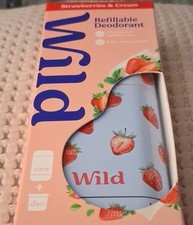 Wild Refillable Deodorant Stick Strawberries & Cream 1.4 oz with Case picture