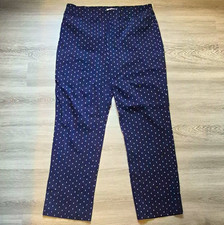 Talbots Women’s Blue/White Geometric Dress Pants Flat Front Regular picture