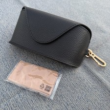 New Loewe Black Leather Luxury Eyewear Case Sunglasses Eyeglasses Dust Cloth Set picture