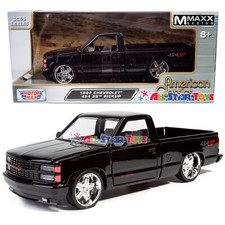 MOTORMAX MMAXX 1992 CHEVROLET 454 SS Custom PICK UP TRUCK 1/24 BLACK 73203 MXBK picture