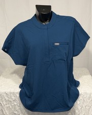 FIGS MONTEX NURSE TECHNICAL RELAXED MOCK NECK REEF SCRUB TOP WOMENS LARGE NWOT picture