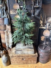 AWESOME Primitive Real Tree Feel Cedar Old Wooden Jack Early Cabin Goods picture