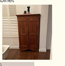 Antique Style Wood Freestanding Wardrobe Armoire, Brown, 2 Hinged Doors picture