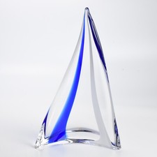 Mario Brogi MCM Art Glass Sailboat Sail Sculpture Signed Limited 105/700 picture