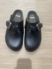 Unworn Authentic Men’s Saint Laurent Clogs Black Leather Size 44, MSRP $850+ picture