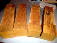 FOUR (4) BEAUTIFUL BEECH TURNING BLANKS LUMBER WOOD LATHE CARVE 3 X 3 X 12