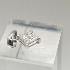 18K White Gold Square Pendant Natural Princess Cut Diamonds 0.36ctw SI1 G picture