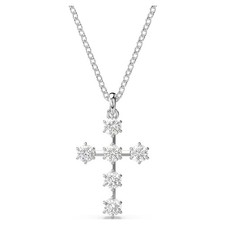Swarovski Insigne Pendant, Round Cut, Cross, White, Rhodium Plated 5675576 picture