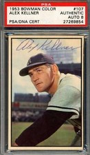 Alex Kellner PSA DNA Signed 1953 Bowman Color Autograph picture