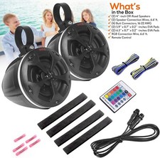 Pyle PLUTV44BTR  2-Way Dual Waterproof Off-Road Speakers 800 Watts w/RGB Lights picture