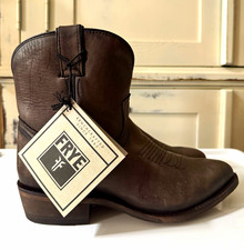 NWT Frye Women’s Brown Smoke Leather Billy Short Western Cowboy Boots Tab 9 picture
