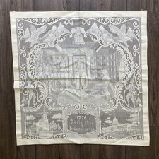 Vintage Nottingham Lace Panel 1776 Declaration of Independence Signing picture