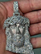 4.50Ct Round Cut Moissanite Men's Custom Jesus Head Pendant 925 Sterling Silver picture