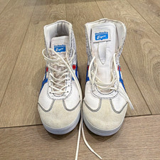 Onitsuka Tiger Men’s Mid Top Lace-Up Leather Sneakers White Blue Red 1183B530 picture