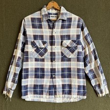 Vintage 50s Therma-Flan Printed Shadow Plaid Sanforized Cotton Loop Collar 22x28 picture